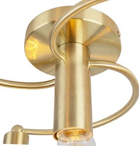 Art Deco stropna svjetiljka od mesinga s 4 svjetla - Lako
