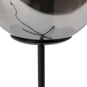 Art deco stolna svjetiljka crna s dimnim staklom 45,5 cm - Pallon