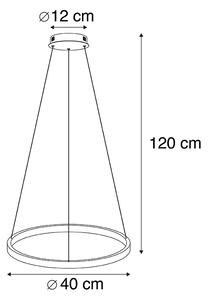 Moderna prsten viseća svjetiljka zlatna 40 cm, uključujući LED - Anella