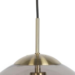 Moderna viseća lampa od mesinga sa dimnim staklom 30 cm - Kugla