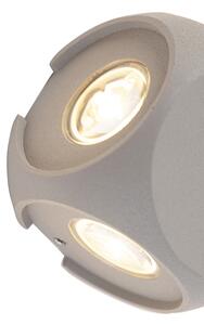 Dizajn zidna svjetiljka srebrna, uključujući LED 4-svjetla IP54 - luckasto