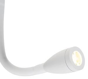 Moderna zidna svjetiljka bijela s USB-om i flex krakom - Flero