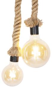 Seoska viseća svjetiljka izrađena od užeta 2-svjetla - Ropa
