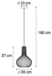 Dizajn viseća svjetiljka crna - Wire Bake