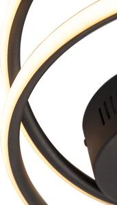 Dizajnerska stropna svjetiljka crna s LED 3 stupnja prigušivanja - Rowan