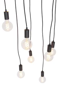 Moderna viseća svjetiljka crna 60 cm 10 svjetiljki - Facil