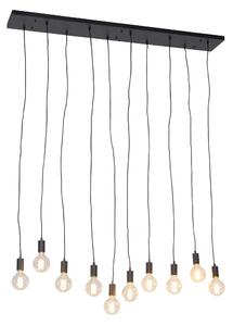 Moderna viseća svjetiljka crna 140 cm 10-svjetla - Facil