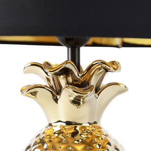 Art Deco stolna svjetiljka zlatna s crno-zlatnim hladom - Pina
