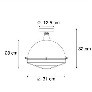 Industrijska stropna svjetiljka starinsko srebrna 32 cm - Tečaj
