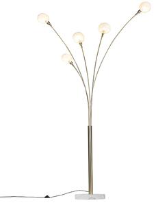 Art deco podna svjetiljka zlatna 5-lampica - Sixties Marmo