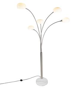 Dizajn podna svjetiljka čelik 5-light - Sixties Marmo