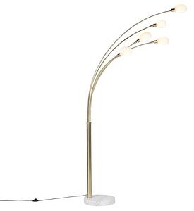 Art deco podna svjetiljka zlatna 5-lampica - Sixties Marmo