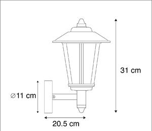Vanjska zidna svjetiljka bakrena IP44 - Novi priključak gore