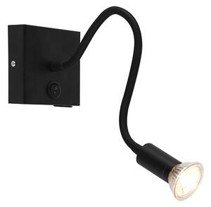 Moderna fleksibilna zidna svjetiljka USB crna - Zeno