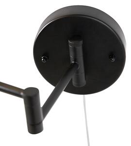 Dizajn zidno ogledalo crno, uključujući LED podesivu IP44 s kabelom za povlačenje - Vicino
