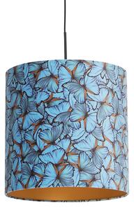Viseća svjetiljka s leptirima od velur sjene sa zlatom 40 cm - Combi