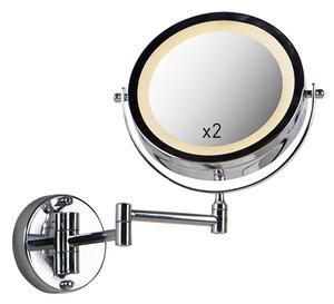 Dizajn zidnog zrcala krom, uključujući LED prigušeno do toplo podesive IP44 - Vicino