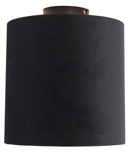 Stropna svjetiljka s velur hladom crna sa zlatom 25 cm - kombinirana crna