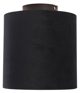 Stropna svjetiljka s velur hladom crna sa zlatom 20 cm - kombinirana crna