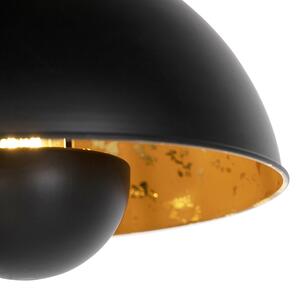 Industrijske viseće svjetiljke crne sa zlatnom 2 svjetla - Magna Eglip