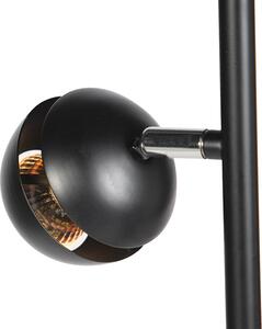 Moderna podna svjetiljka s 3 svjetla crne boje sa zlatnim interijerom - Buell Deluxe