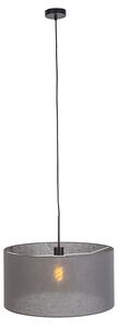 Moderna viseća svjetiljka crna sa sivom sjenilom 50 cm - Combi 1