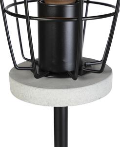 Industrijska podna svjetiljka betonski izgled s crnom - Rohan