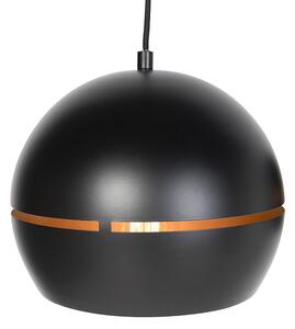 Dizajn viseća svjetiljka crna sa zlatnim interijerom 3 svjetla - Buell