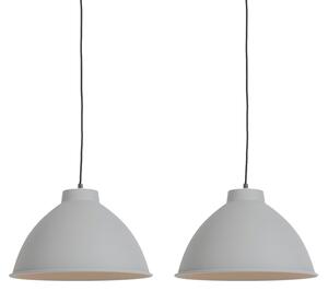 Komplet od 2 skandinavske viseće lampe sive boje - Anterio 38 Basic