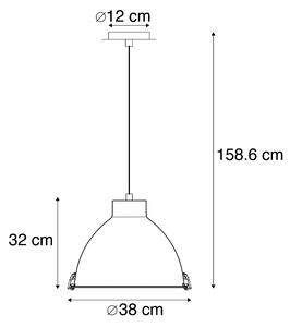 Komplet od 2 industrijske viseće svjetiljke bijele boje od 38 cm - Anteros
