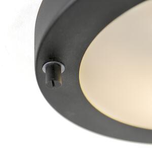 Moderna stropna svjetiljka crna IP44 - Yuma 18