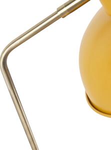 Retro stolna lampa žuta s broncom - Milou