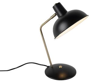 Retro stolna svjetiljka crna s broncom - Milou