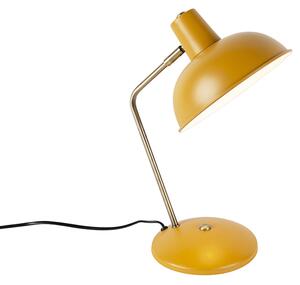 Retro stolna lampa žuta s broncom - Milou