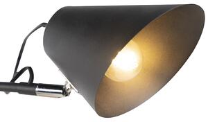 Dizajn zidna svjetiljka crna podesiva za 2 svjetla - Lune