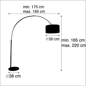 Lučna svjetiljka čelična tkanina sjena bijela 50/50/25 podesiva - XXL