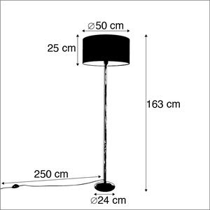 Podna svjetiljka siva s crnom hladom 50 cm - Simplo