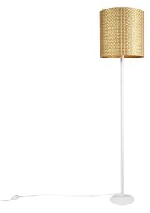 Vintage podna svjetiljka bijela sa zlatnim trokutom hlad 40 cm - Simplo