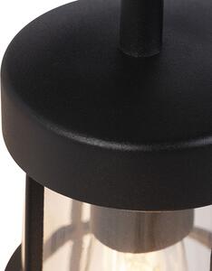 Seoska vanjska zidna svjetiljka crna sa staklom - Elza