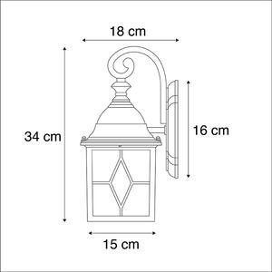 Pametna romantična vanjska zidna svjetiljka brončana sa Wifi A60 - London