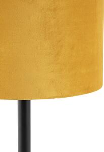 Art Deco stolna svjetiljka crna sa žutom nijansom 25 cm - Simplo