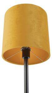 Art Deco stolna svjetiljka crna sa žutom nijansom 25 cm - Simplo