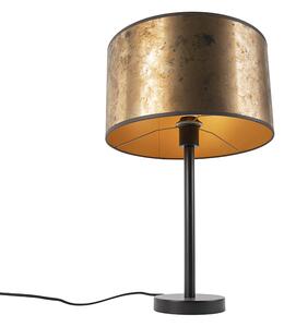 Art Deco stolna svjetiljka crna sa starom brončanom nijansom 35 cm - Simplo