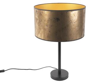 Art Deco stolna svjetiljka crna sa starom brončanom nijansom 35 cm - Simplo