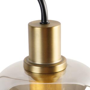 Dizajnerska stolna lampa crna sa zlatom i dimnim staklom - Zuzanna