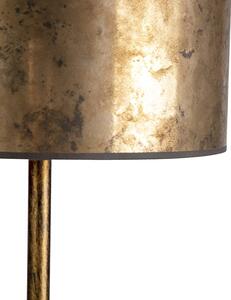 Vintage podna lampa zlatna sa starom brončanom nijansom 40 cm - Simplo