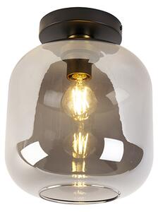 Dizajnerska stropna lampa crna sa zlatom sa dimnim staklom - Zuzanna