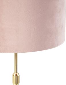 Stolna svjetiljka zlatna / mesing s ružičastim baršunastim hladom 25 cm - Parte