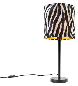 Moderna stolna lampa crna sa sjenilom zebra 25 cm - Simplo