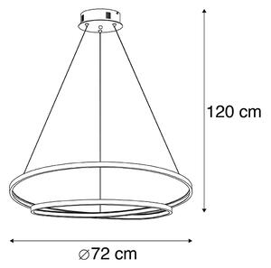 Dizajn viseća svjetiljka zlatna 72 cm, uključujući LED zatamnjivanje - Rowan